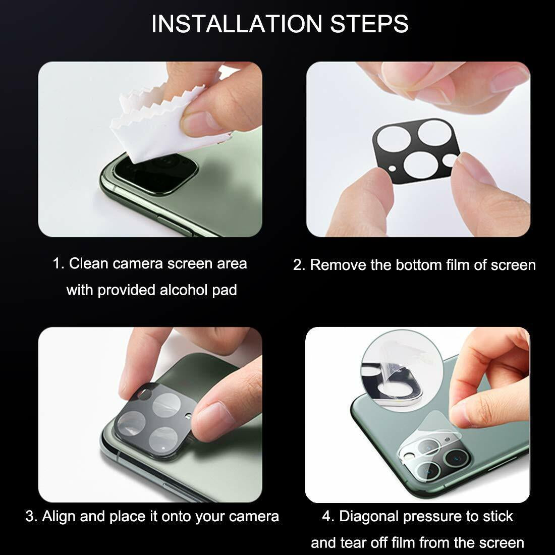 For Iphone 15 14 13 12 11 Pro Max Tempered Glass Camera Lens Cover Protector